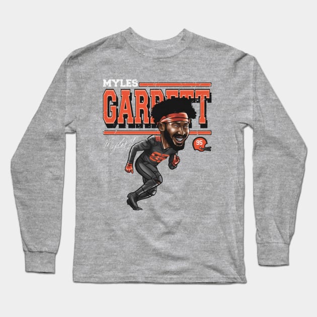 Myles Garrett Cleveland Cartoon Long Sleeve T-Shirt by MASTER_SHAOLIN